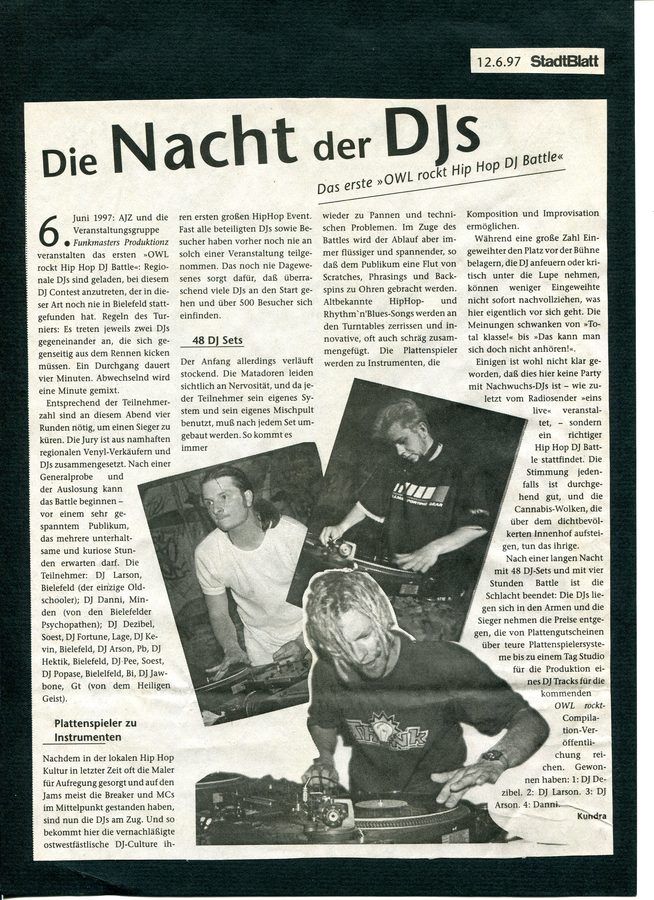 StadtBlatt 06.97 — OWL Hip Hop Battle