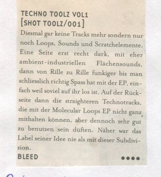 DE:BUG · Techno Toolz Vol. 1 · Bleed