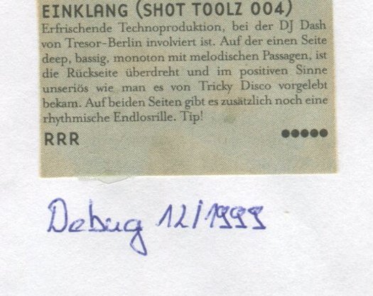 DE:BUG 12/1999 · Einklang Shot Toolz 004